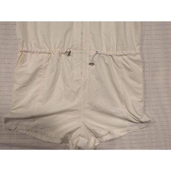 Calia Sleeveless Off White Cream Romper Womens XL Zip Drawstring Waist Polyester - Picture 5 of 7